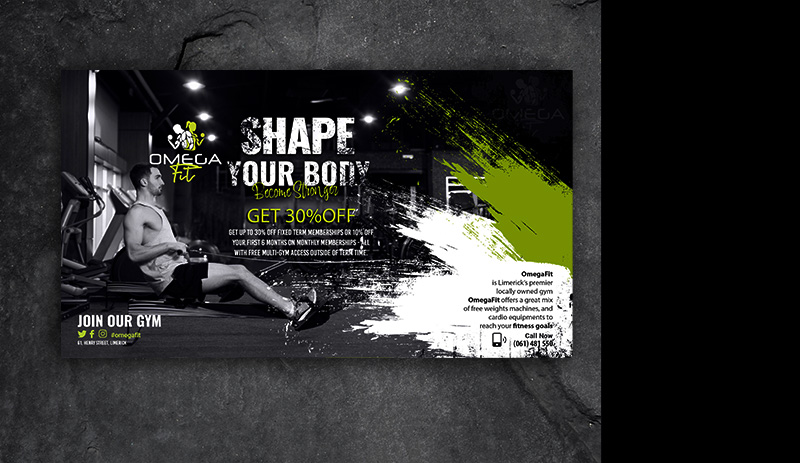 OmegaFit discount promotional design