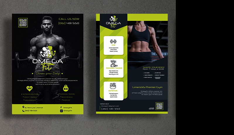 OmegaFit promotional flyer design